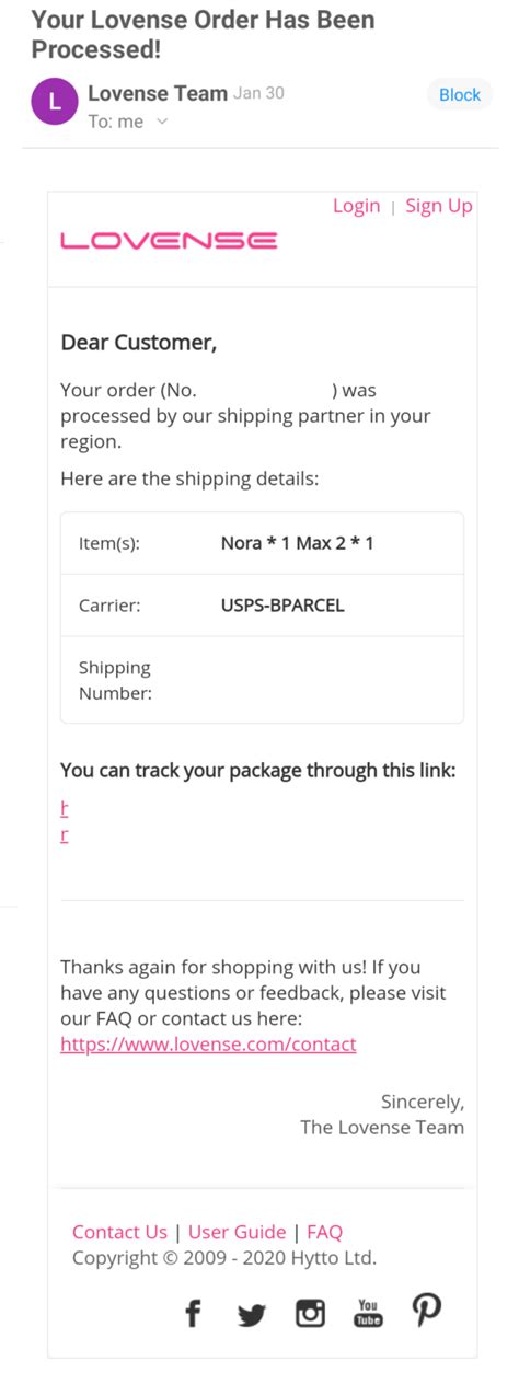 Lovense Order Tracking